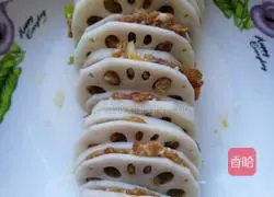 Illustration of how to make steamed lotus root clips 6