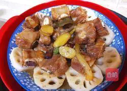 Illustration of steamed pork ribs and lotus root 10