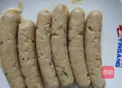 Illustration of homemade chicken corn sausage without casing 6