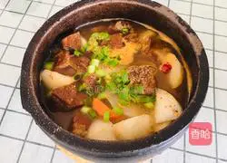 Casserole braised beef brisket and stewed radish recipe 12