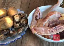 Illustration of how to make roasted chicken with mushrooms and potatoes 1