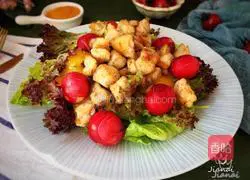 Illustration of how to make fruit and vegetable chicken breast salad 10