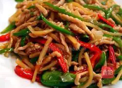 Illustration of how to make shredded pork with green pepper 3