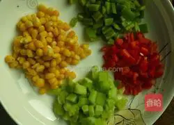Illustration of how to make mixed vegetable fried rice 1