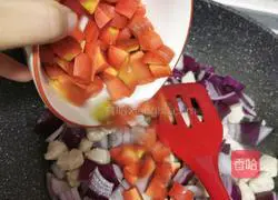 Illustration of how to make curry chicken rice 7