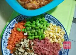 Illustration of how to make chicken wings with rice 1