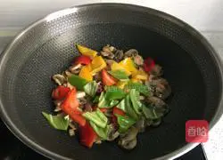 Illustration of how to make colorful peppers and mushrooms 8