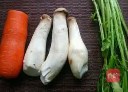 Illustration of how to stir-fry king oyster mushrooms and celery 1