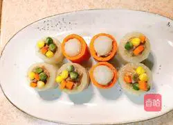 Illustration of how to make two-color radish cup 13