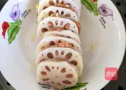 Illustration of how to make steamed lotus root clips 7