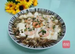 Illustration of how to make steamed tofu with prawns 11