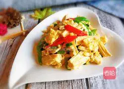 Illustration of how to make fried yuba with eggs 1