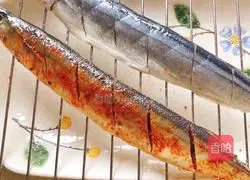 Illustration of grilled saury 6