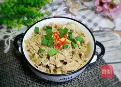 Boiled lamb with mushroom and potato flour Illustration of how to do it 1