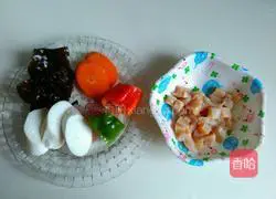 Illustration of how to make fried chicken with colorful vegetables 1