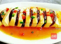 Illustration of how to make fried mushroom slices and steamed tofu 9