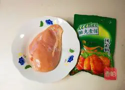 Illustration of how to make white sesame toothpick meat 1