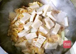 Illustration of how to make frozen tofu stewed with cabbage 9