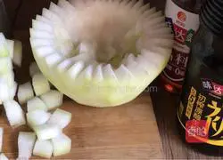 Illustration of how to make shrimp skin and winter melon cup 4