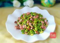 Illustration of how to make fried edamame and dried ham 8