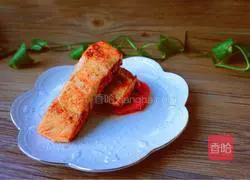 Illustration of how to make dry-fried salmon 7