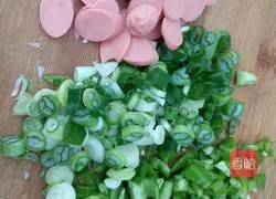 Illustration of how to make barbecued pork and fried green pepper bento with eggs 6