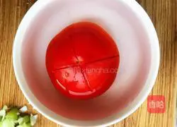 Illustration of home-style fried tomatoes with peppers 2