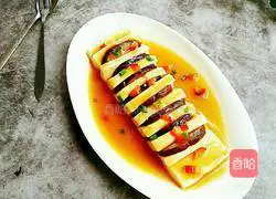 Illustration of how to make fried mushroom slices and steamed tofu 11