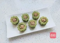 Illustration of how to make bitter melon stuffed with meat 5
