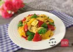 Colored Peppers Illustration of how to make scrambled eggs 1