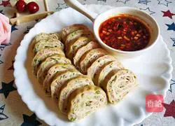 Illustration of how to make steamed meat rolls with tofu skin 11