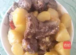 Illustration of how to make pork ribs and stewed potatoes 13