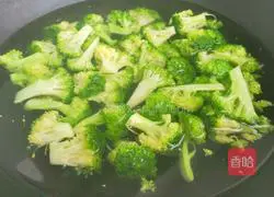 Illustration of how to make fried ham with broccoli and fungus 3