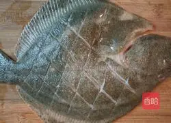 Illustration of steamed turbot fish 2