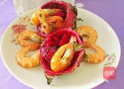 Illustration of how to make anti-heat dragon fruit shrimp 9