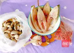 Illustration of how to make fried mushrooms with sea fish 1