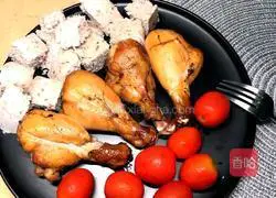 Roast chicken legs (Illustration of fat reduction method 1)