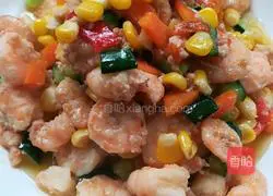 Illustration of three diced shrimps 6