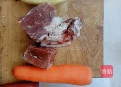 Illustration of how to make radish and beef stew 1