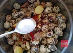 Illustration of how to make braised five-spice quail eggs 9