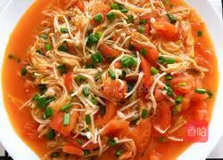 Illustration of how to make tomatoes and enoki mushrooms 9