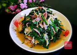 Illustration of how to make fried leeks with enoki mushrooms 23