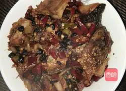 Illustration of steamed cured fish with black bean sauce and chili pepper 7