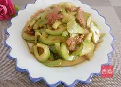 Illustration of how to make zucchini and fried pork slices 9