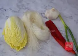 Illustration of how to make garlic vermicelli and baby cabbage 1