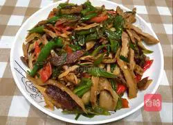 Illustration of how to make fried bacon with dried bamboo shoots 8