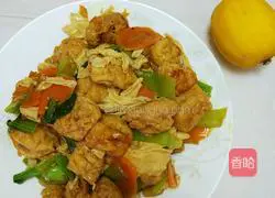 Braised tofu soaked in yuba and rapeseed Practice illustration 3