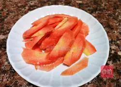 Illustration of how to make asparagus and fried meat slices 3