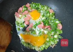 Illustration of how to make barbecued pork and fried green pepper bento with eggs 8