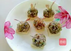 Illustration of how to make steamed tofu with anchovies and shrimp balls 10